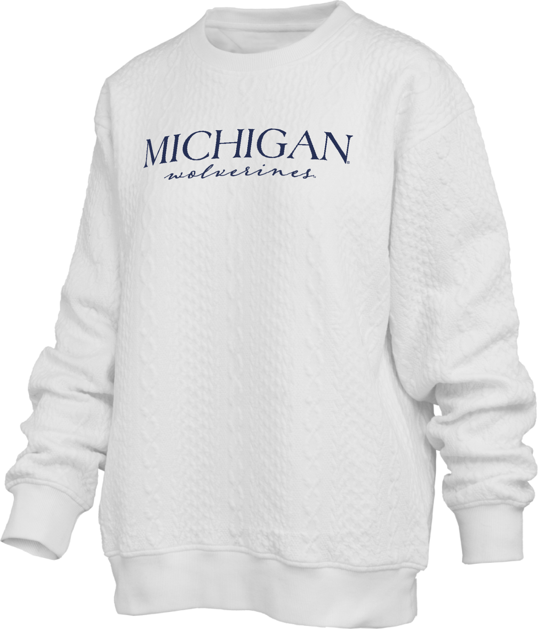 Michigan Wolverines "Champagne Brandberg" - Crew-Neck Chunky Fleece Long Sleeve