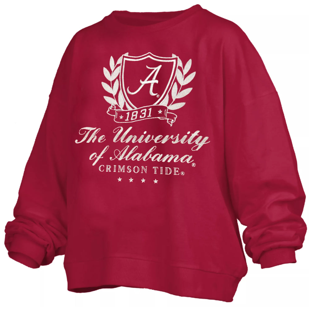 Alabama Crimson Tide "Augusta" - Crew-Neck Blousant Shoreline Cri Fleece LongSleeve
