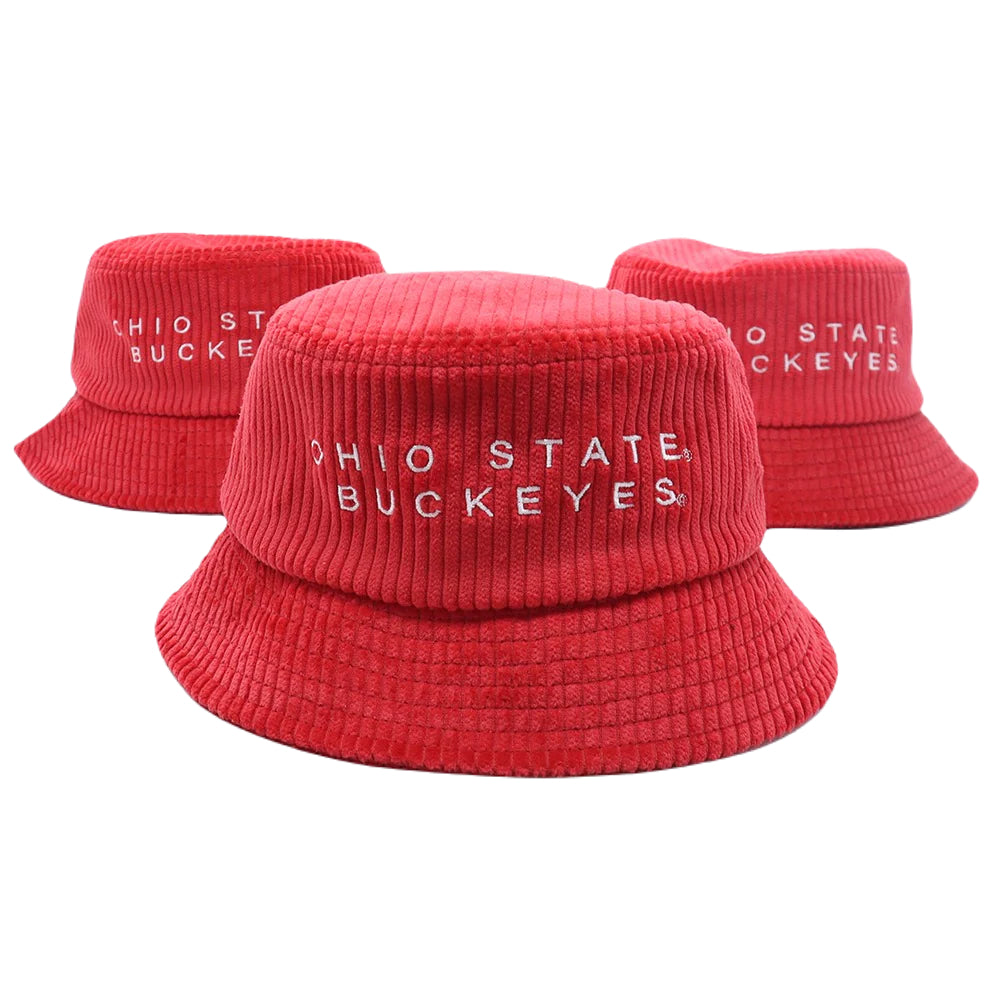 Ohio State Buckeyes - Simple Embroidery Corded Bucket Hat