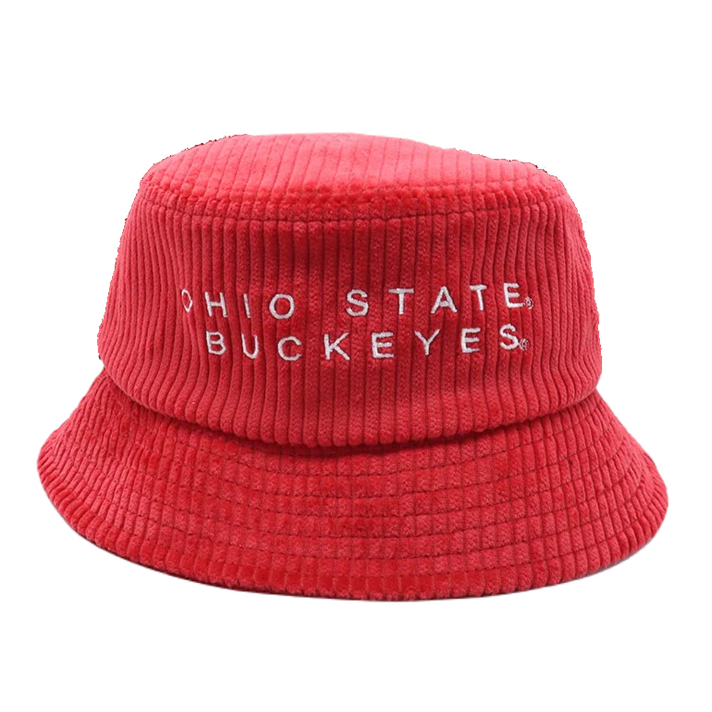 Ohio State Buckeyes - Simple Embroidery Corded Bucket Hat