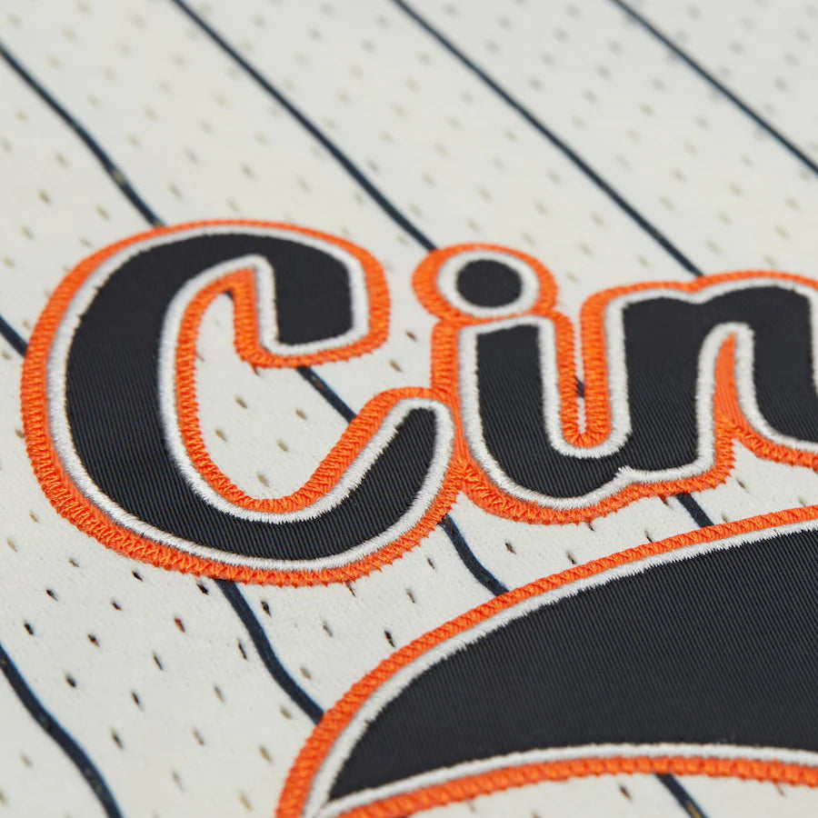 Cincinnati Bengals - Cream Vintage Logo Final Seconds Full-Button Mesh Top Jersey
