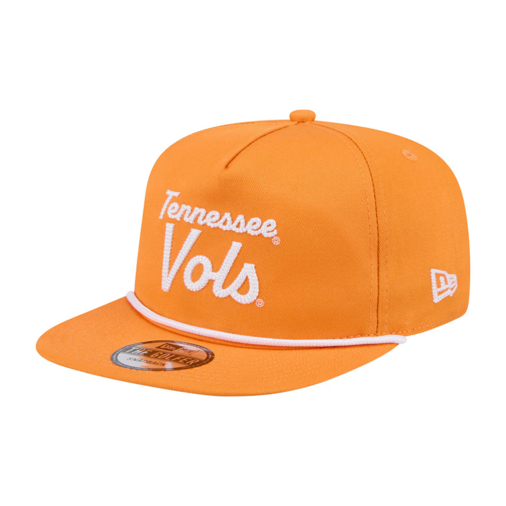 Tennessee Volunteers -  Orange Script Golfer Snapback Hat, New Era