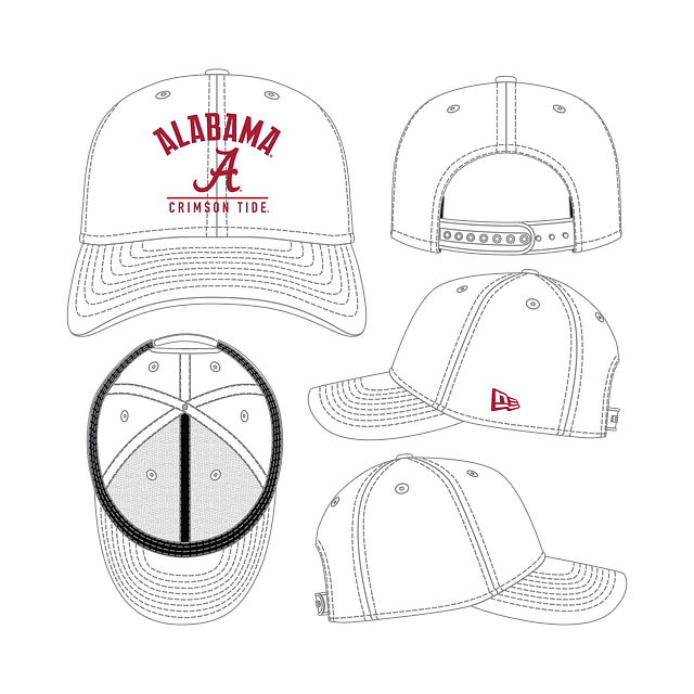 Alabama Crimson Tide - 9Seventy Team White Hat, New Era