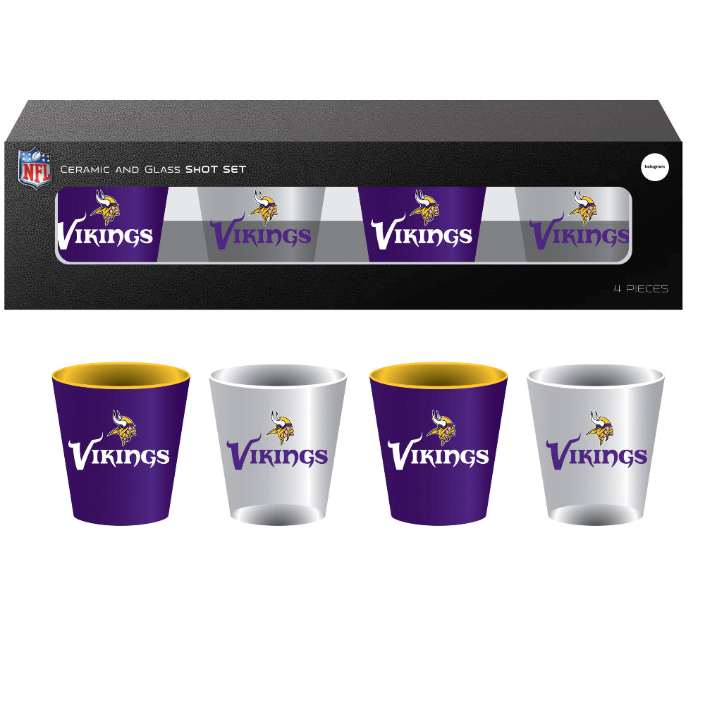 NFL Minnesota Vikings - Glass and Ceramic Shot Glass Set