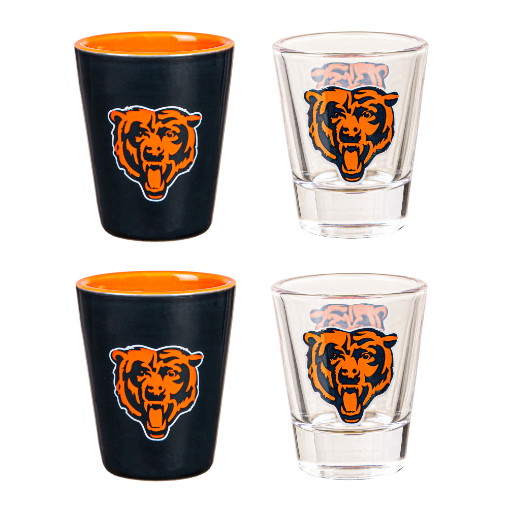 NFL Chicago Bears - Glass and Ceramic Shot Glass Set