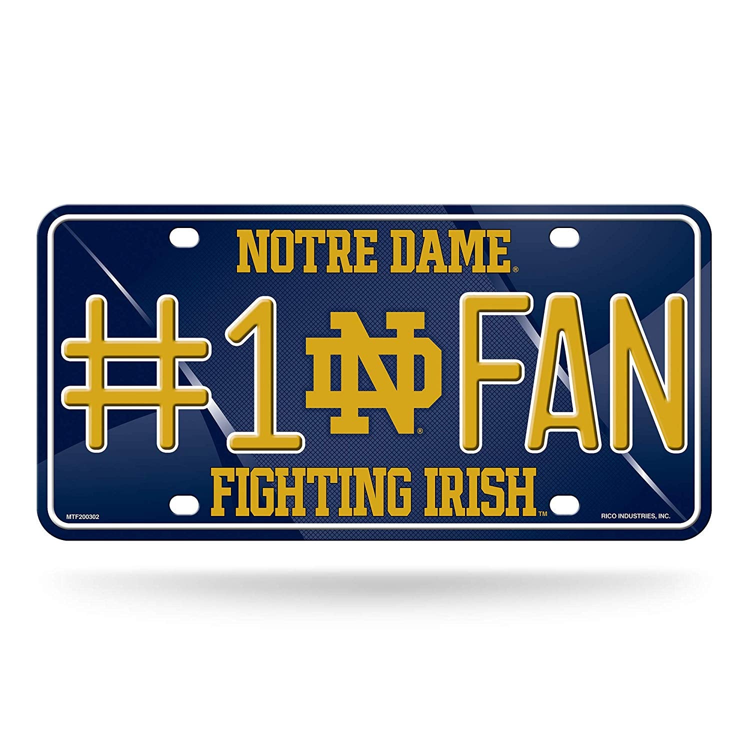 NCAA Notre Dame Fighting Irish #1 Fan Metal License Plate Tag
