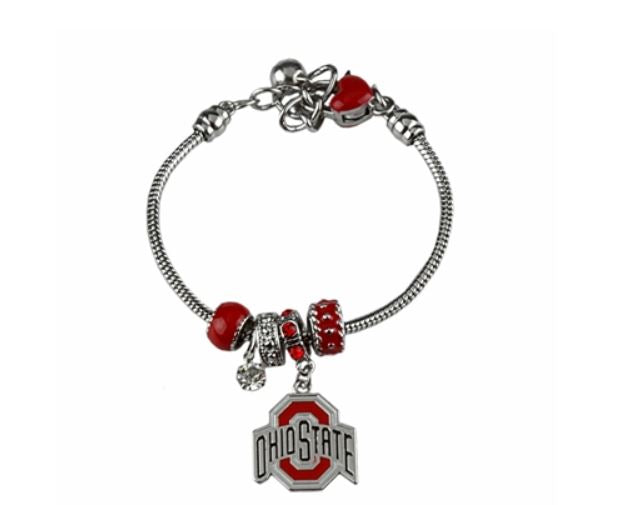 University of Ohio State-  Ohio State Buckeyes - Logo Charm Bracelet