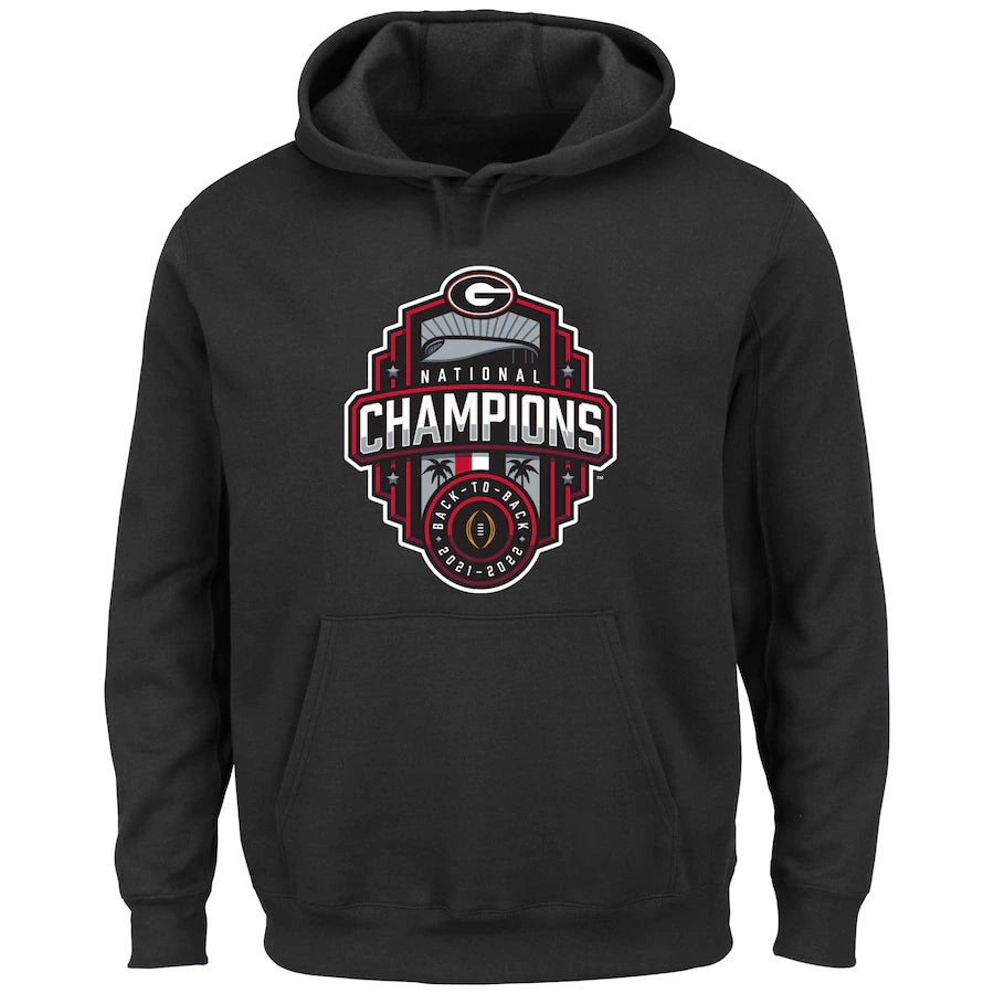Georgia Bulldogs - 2022 National Champions Playoff Head Men's Black Hoodie